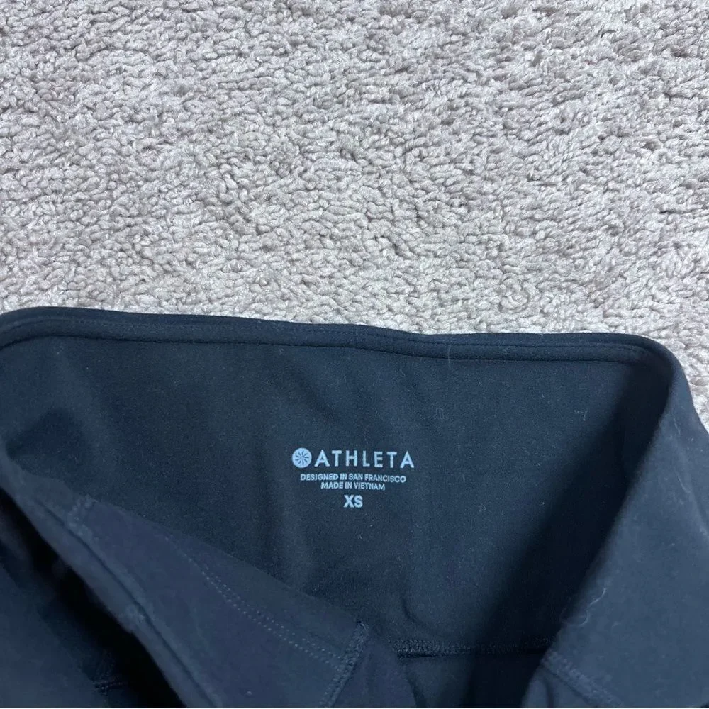 Athleta Colorblock Salutation 7/8 Leggings 281493 Black womens Size XS
